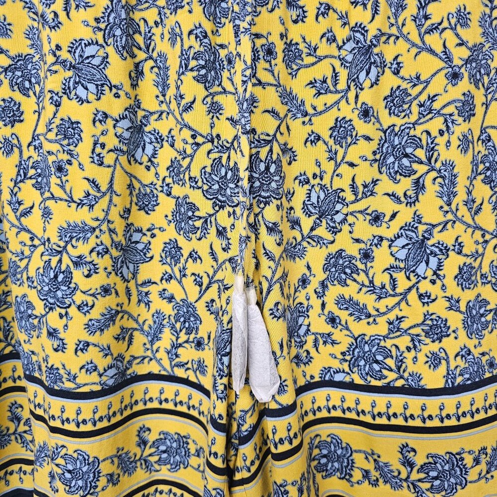 J. Jill Shorts Yellow Blue Boho Tassel Festival Coastal L NWOT - Picture 6 of 11